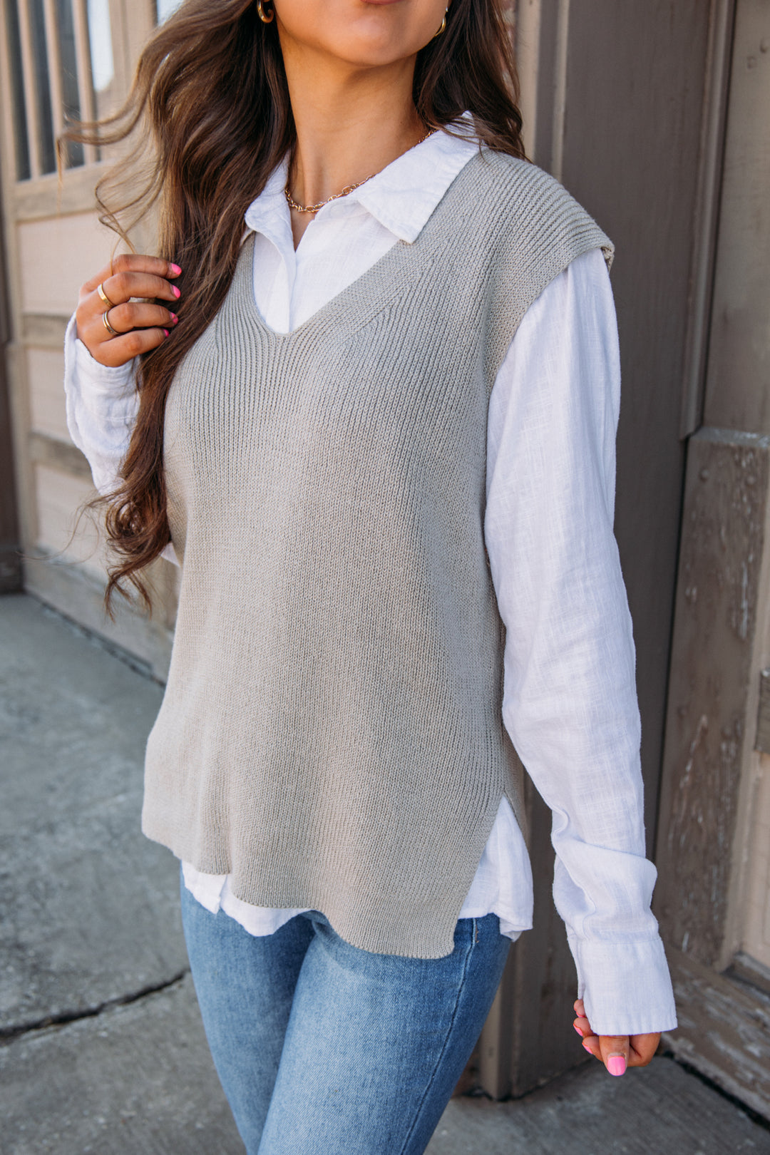 Shelby Sweater Vest - Stone