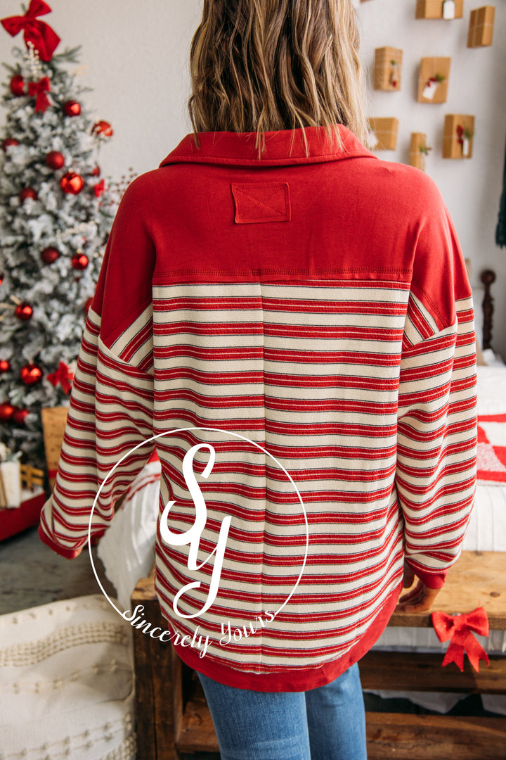 Forever and Ever Stripe Top - Red