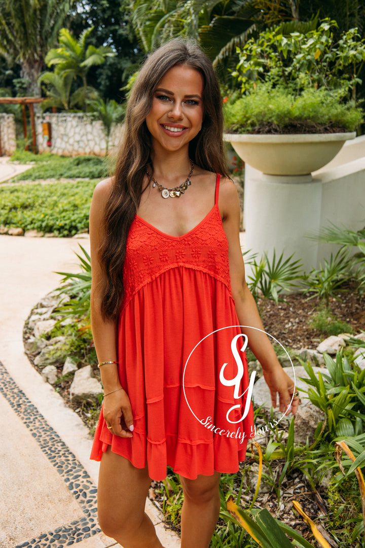 Sweet Detail Top - Cherry