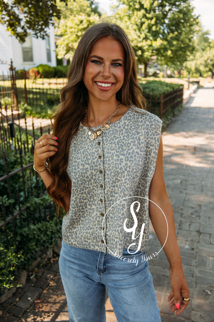 Fierce To Reckon With Vest- Leopard