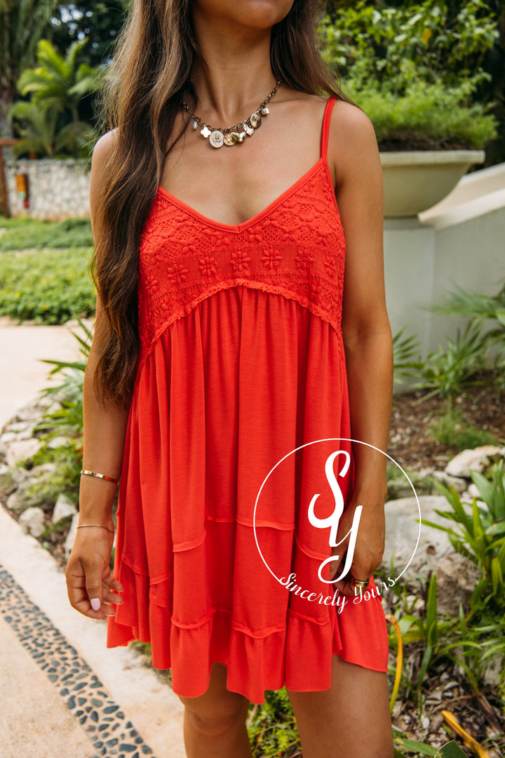 Sweet Detail Top - Cherry