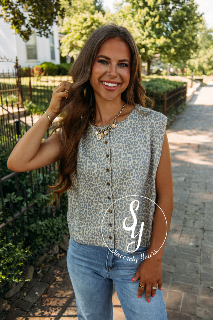 Fierce To Reckon With Vest- Leopard