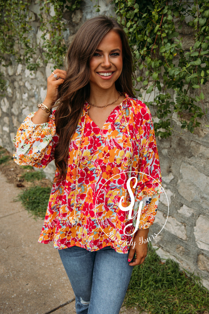 Nothing Better Floral Blouse - Magenta