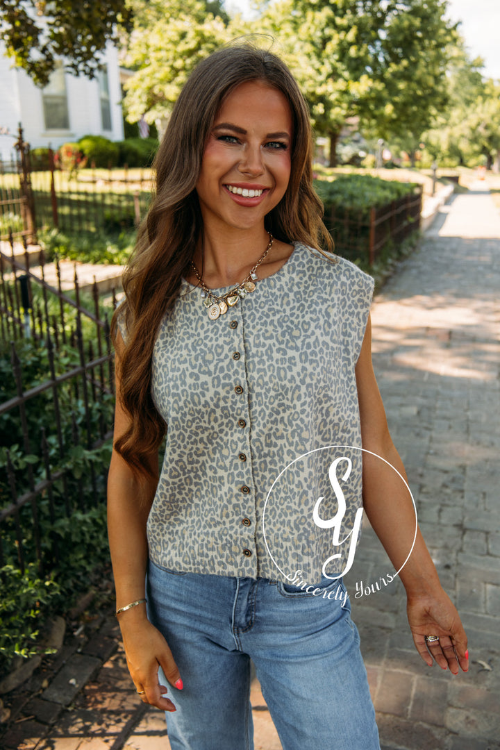 Fierce To Reckon With Vest- Leopard