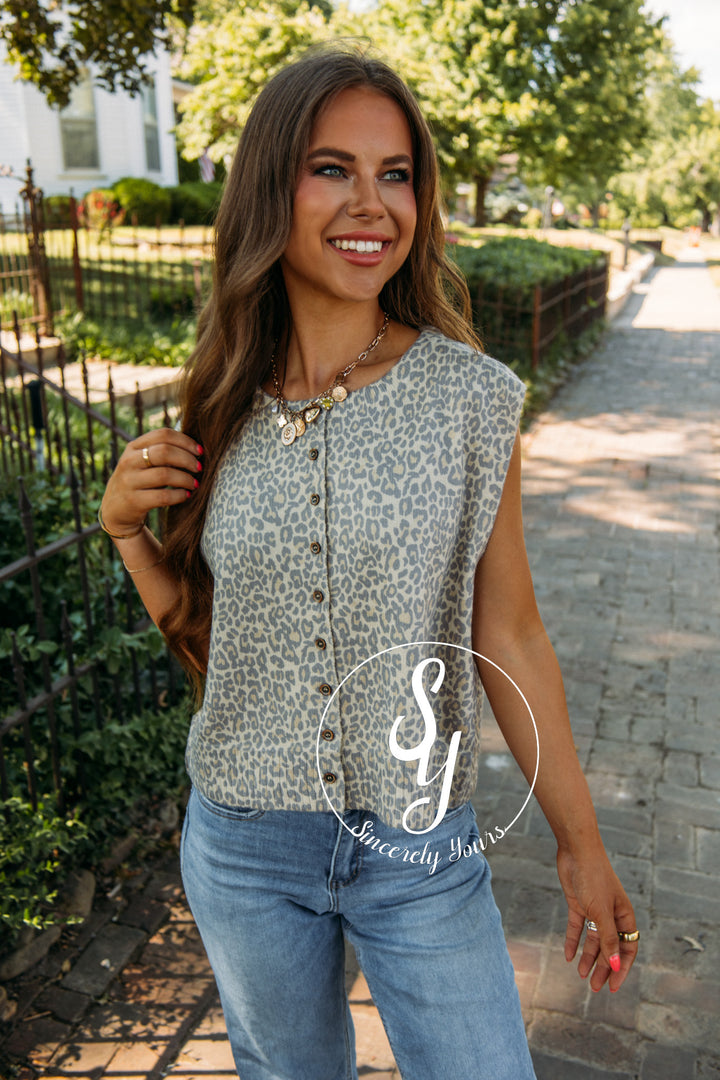 Fierce To Reckon With Vest- Leopard