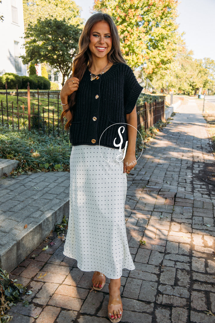 The Envy Skirt - Off White/ Black