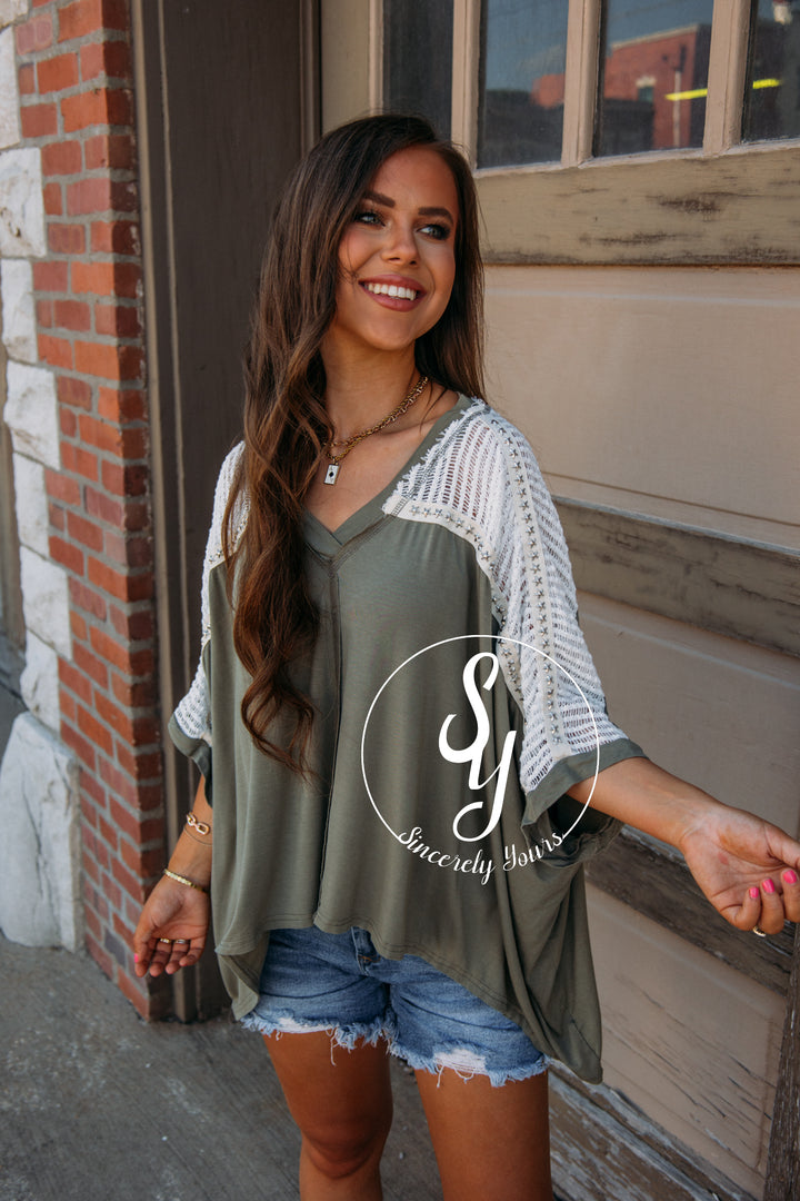 Night Out Top - Olive