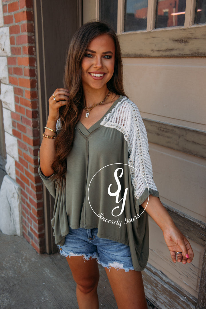 Night Out Top - Olive