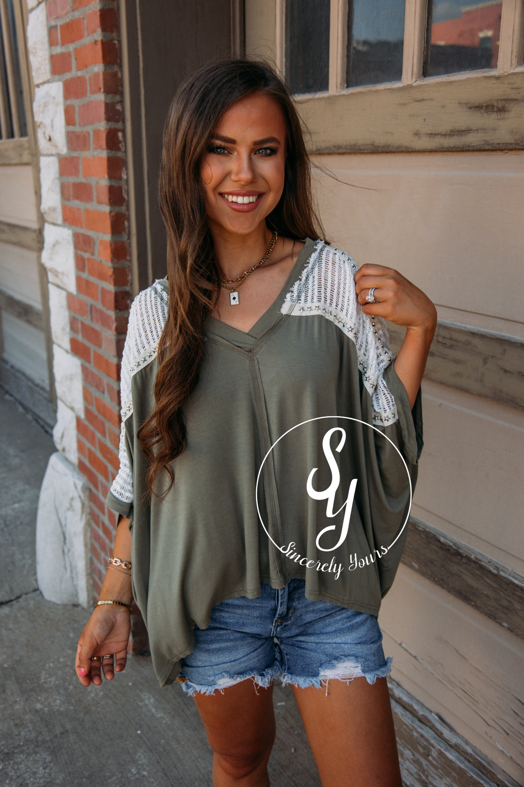 Night Out Top - Olive