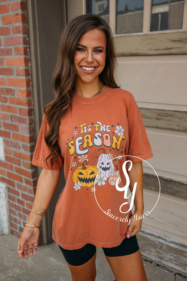 Tis The Season Halloween Tee - Orange