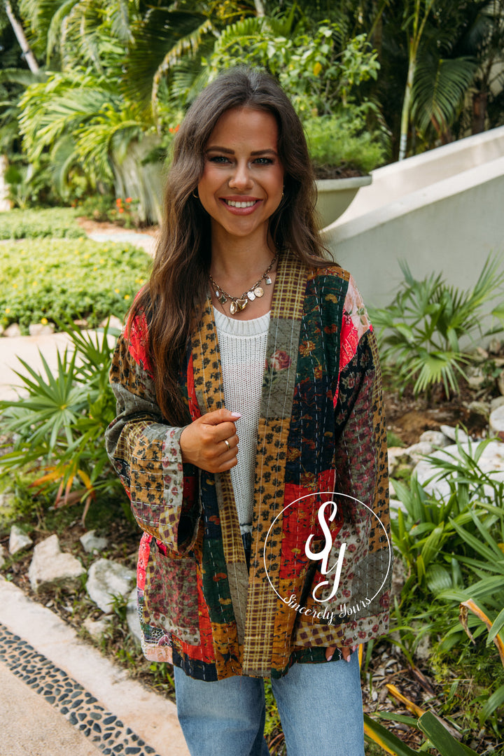 The Ruth Jacket - Pink/Navy Multi