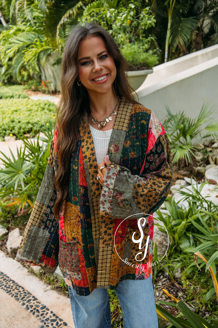 The Ruth Jacket - Pink/Navy Multi