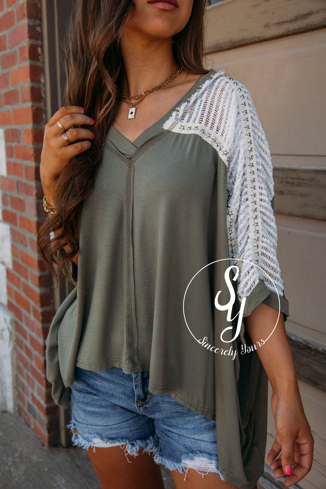 Night Out Top - Olive