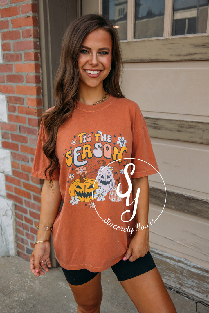 Tis The Season Halloween Tee - Orange