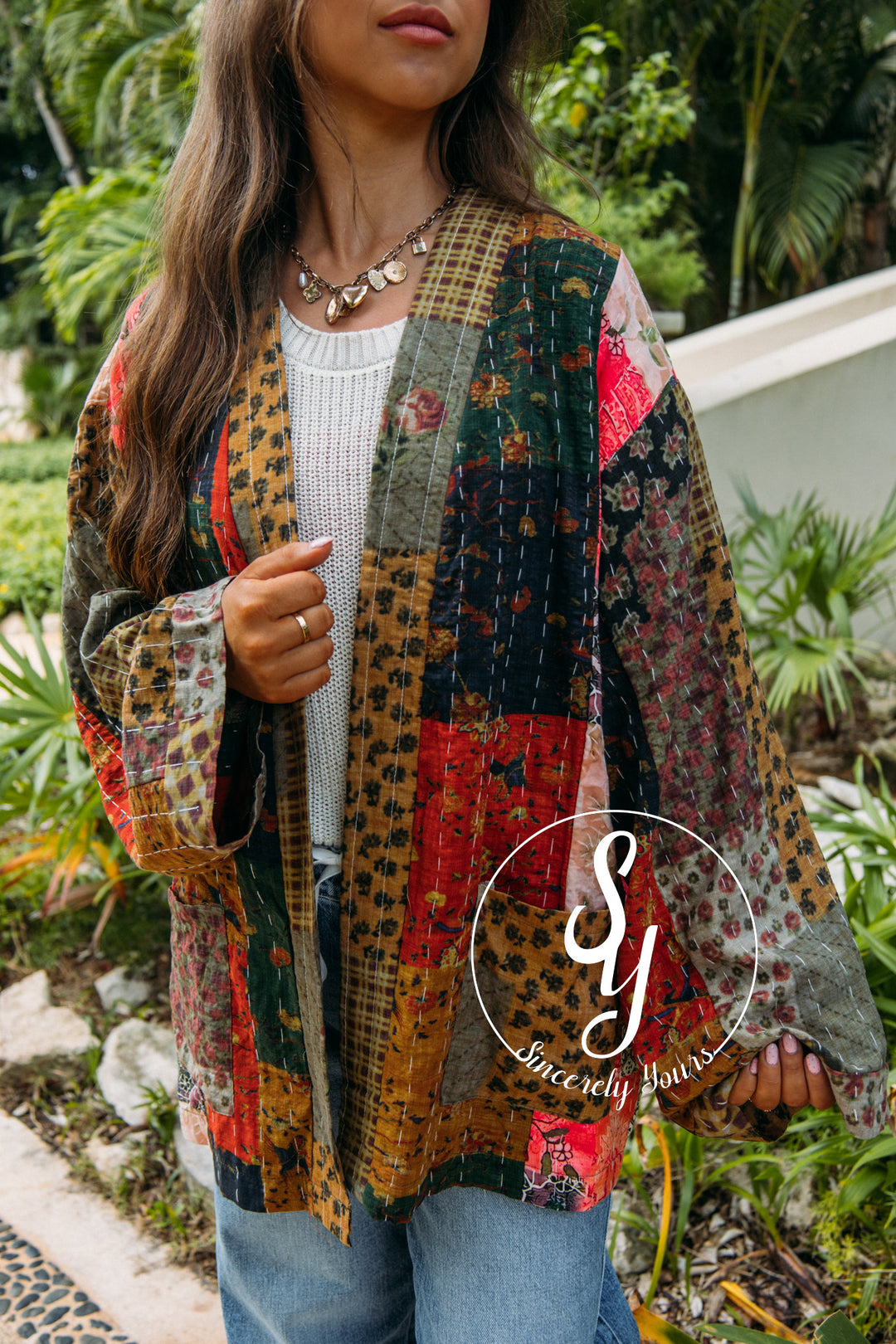 The Ruth Jacket - Pink/Navy Multi