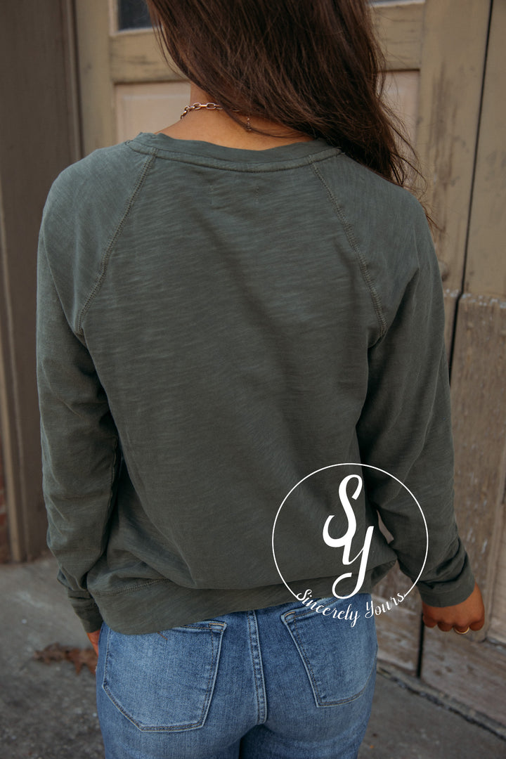 Copy This And That Top- Dusty Olive