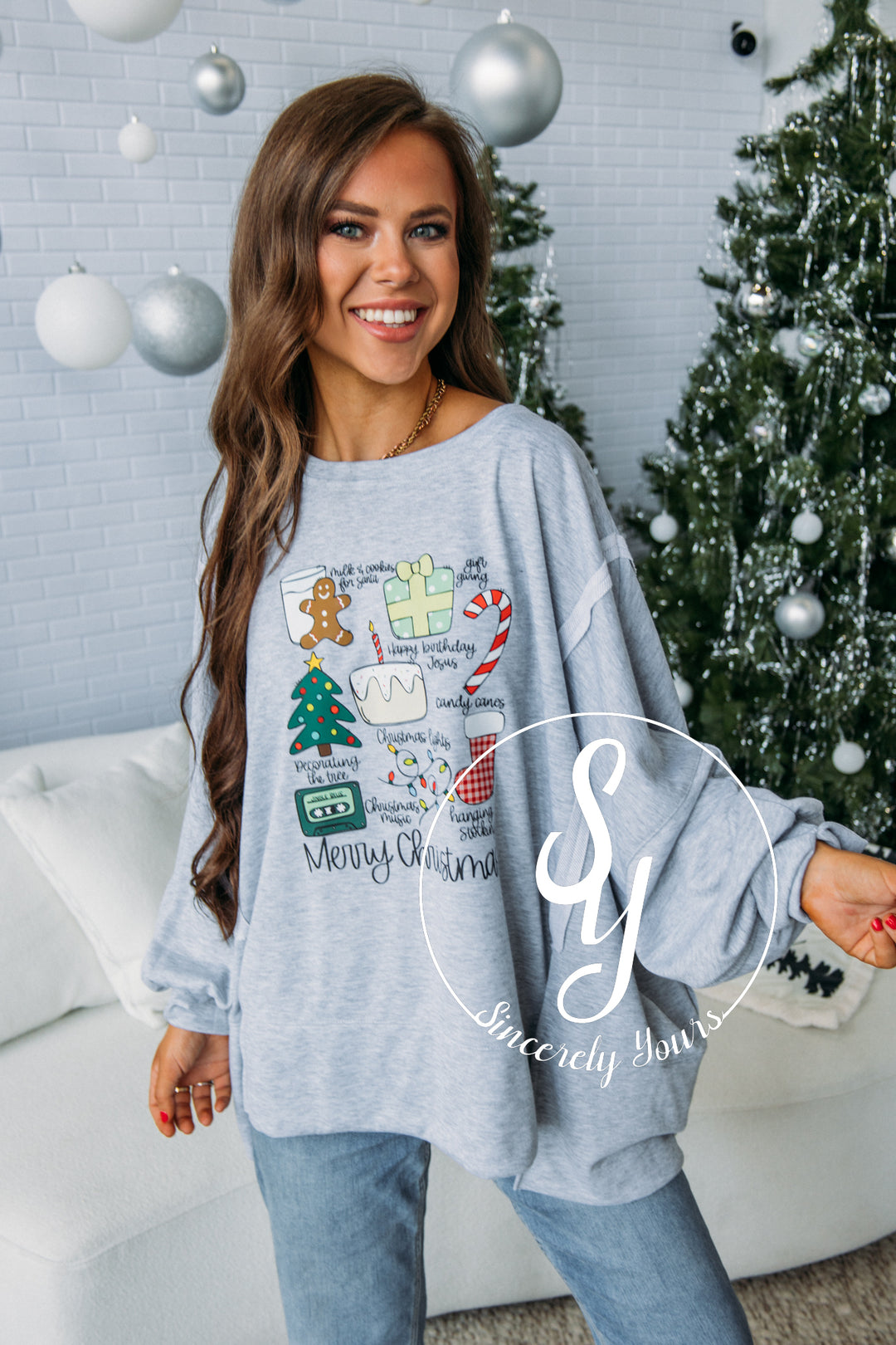 Christmas Things Sweatshirt - Gray