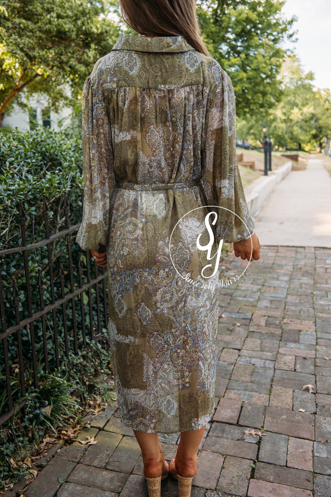 Cabin Parkway Dress- Sage Multi