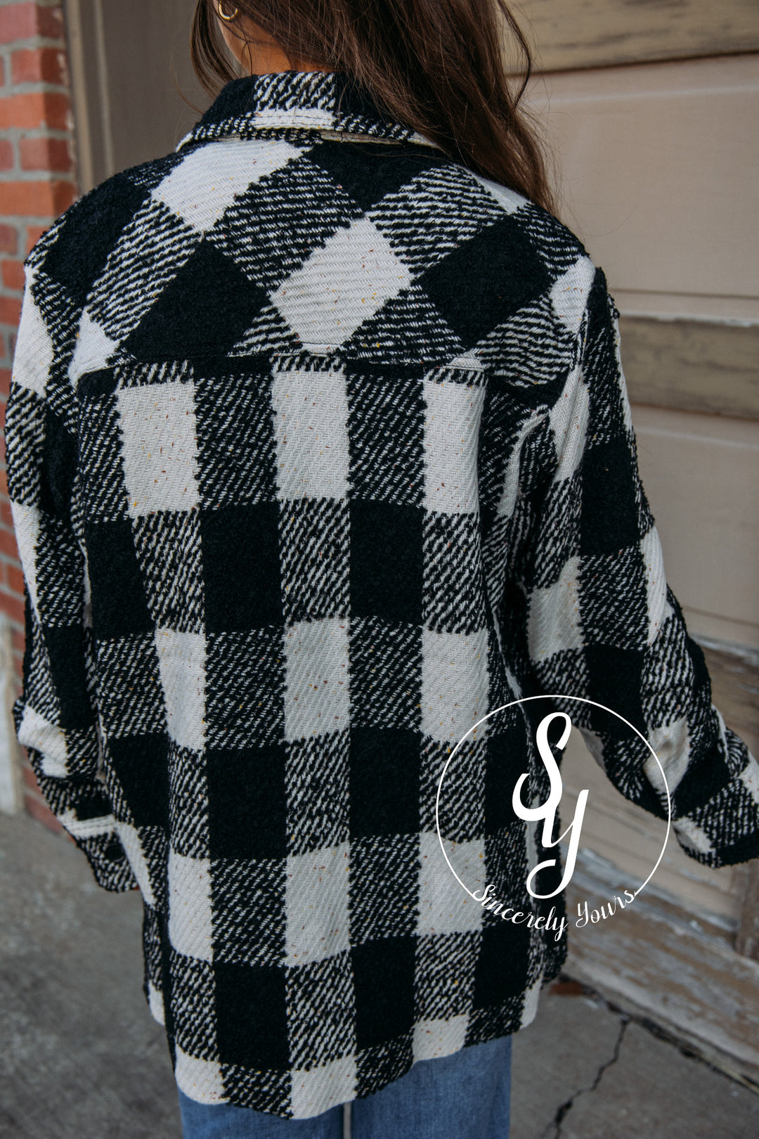 Warm Winter Plaid Jacket-Natural Black