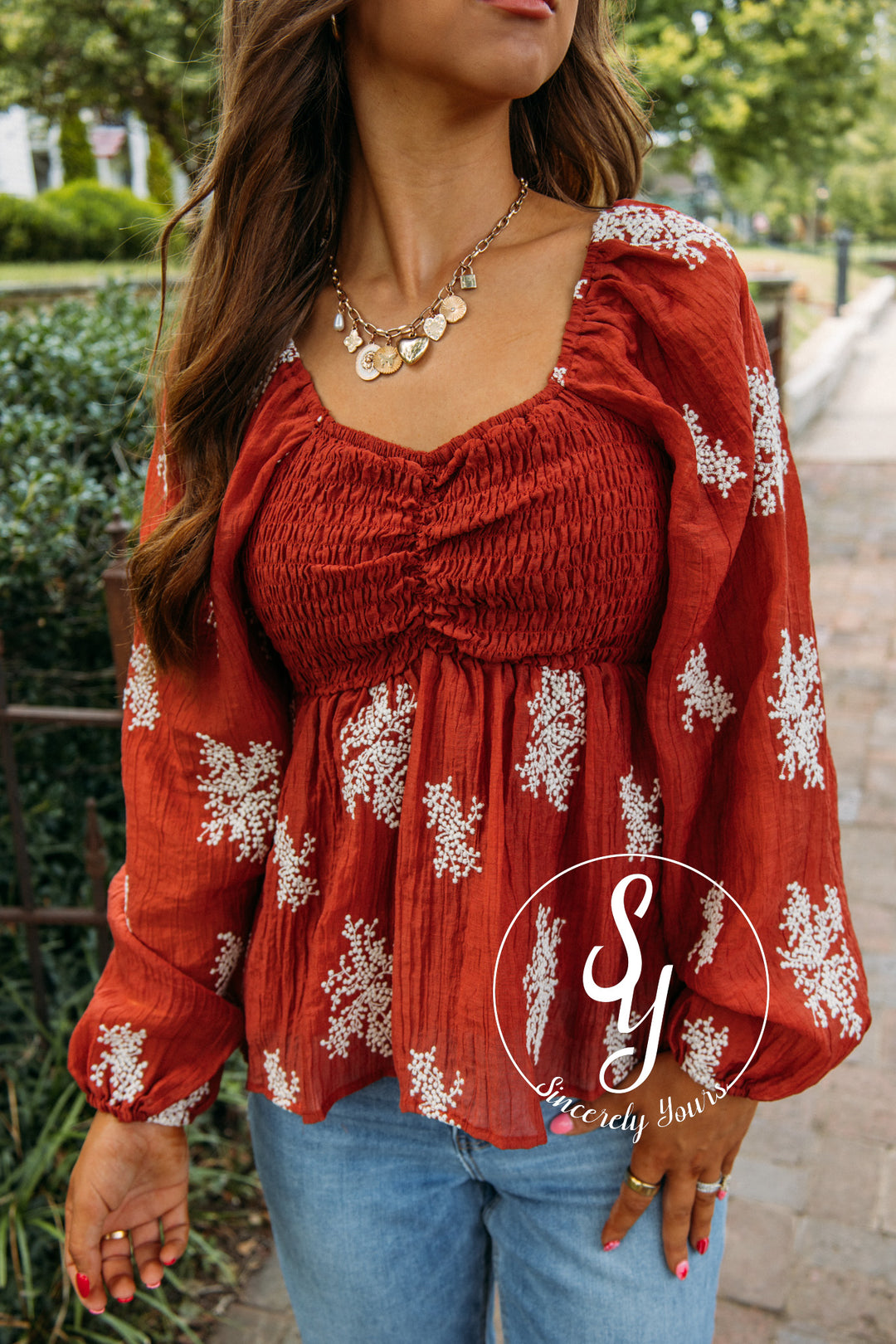 Apple Cider Blouse- Rust