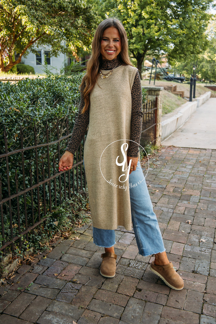 Stepping Up Sweater - Oat Latte
