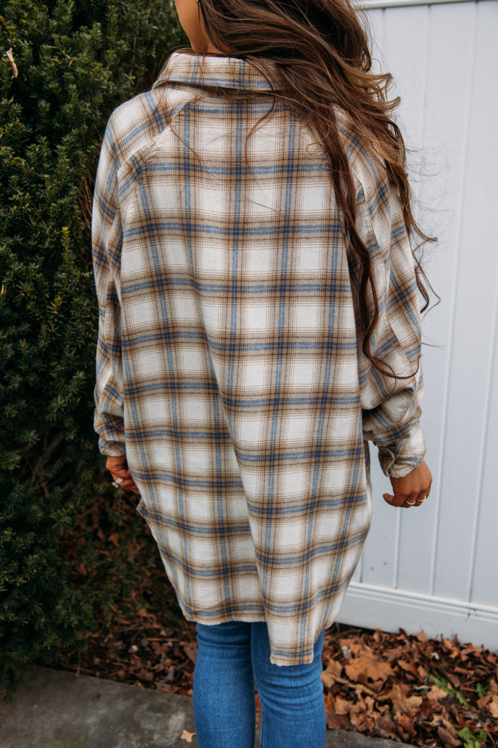 Plaid Perfect Flannel - Cream/Blue