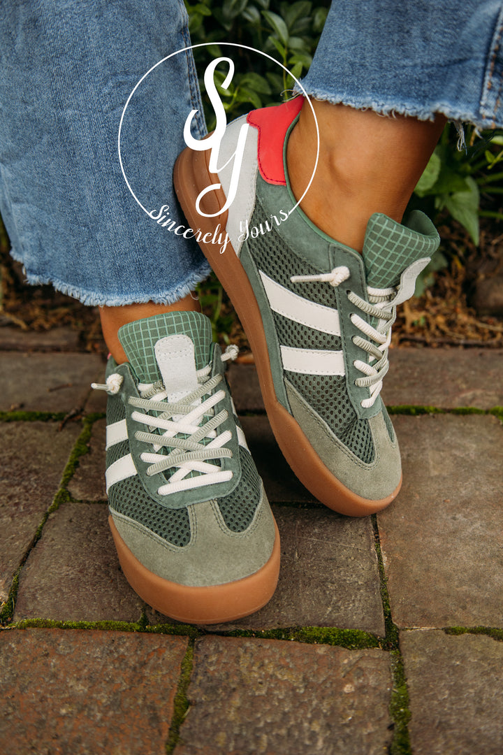 Steve Madden: Verdict Sneaker- Green Multi