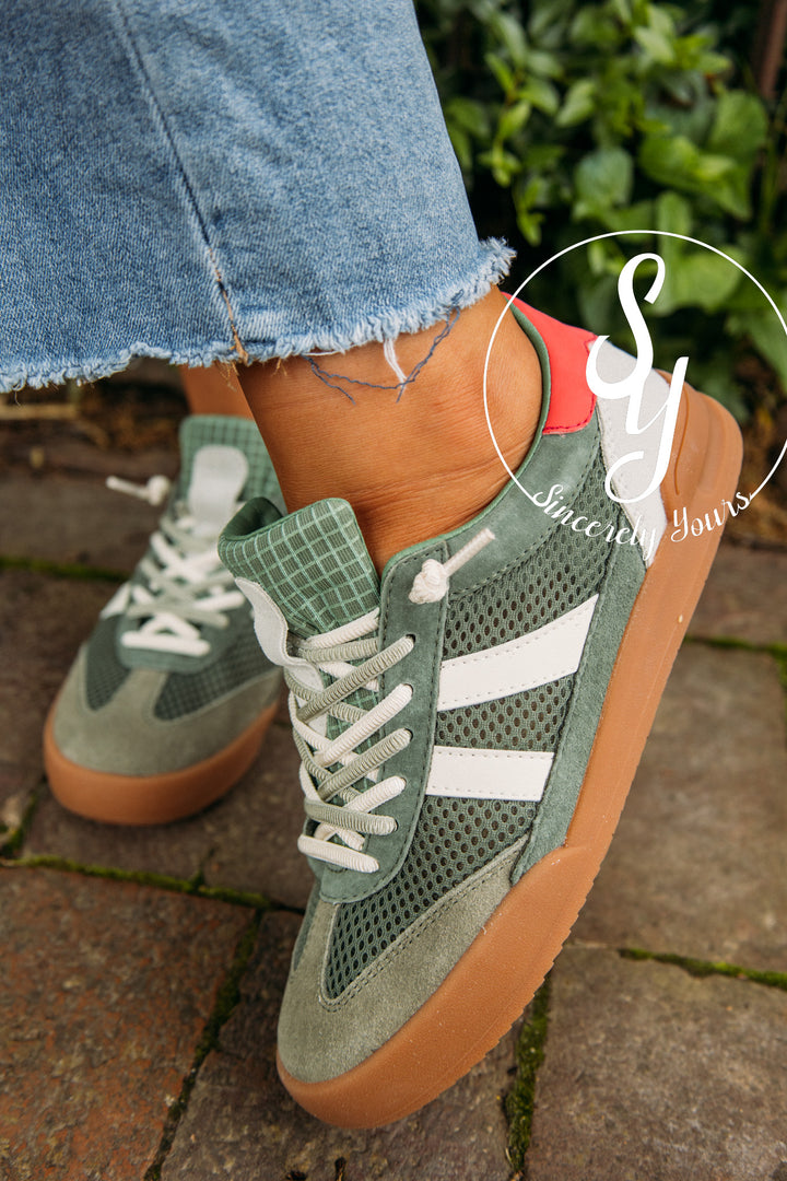 Steve Madden: Verdict Sneaker- Green Multi