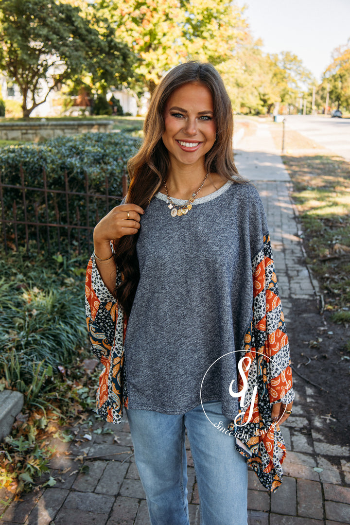 Discovery Moment Top - Denim/Black/Rust