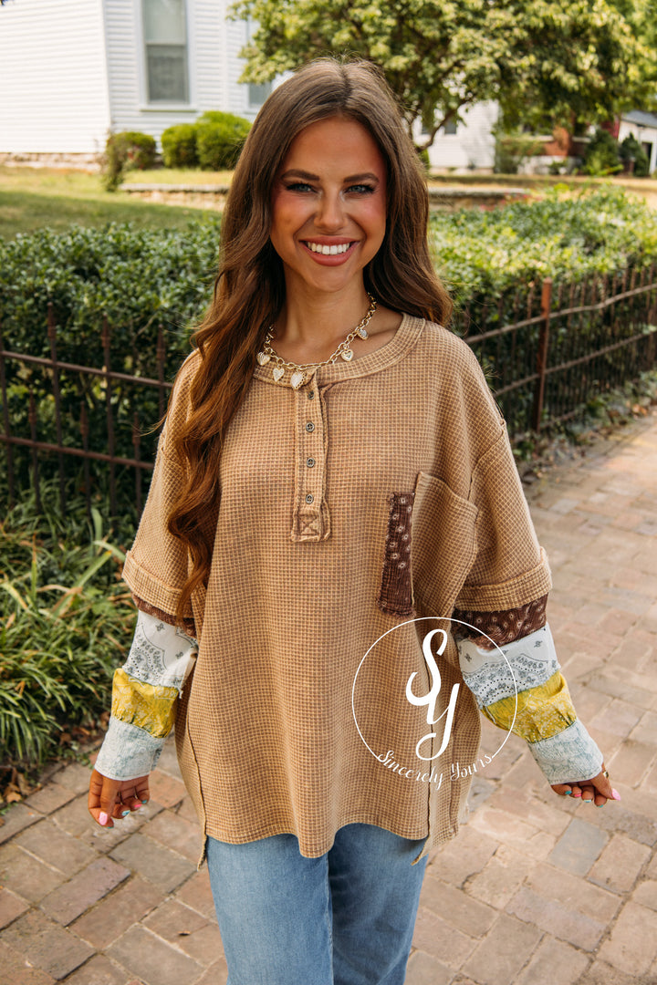Coffee Date Blouse- Coffee