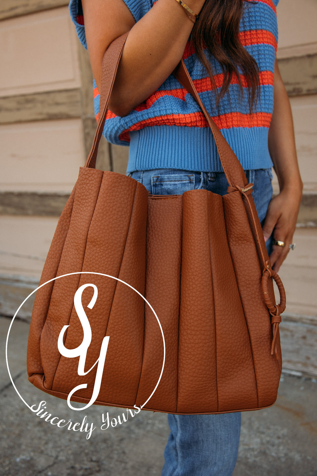 Mia Pleated Satchel-Brown