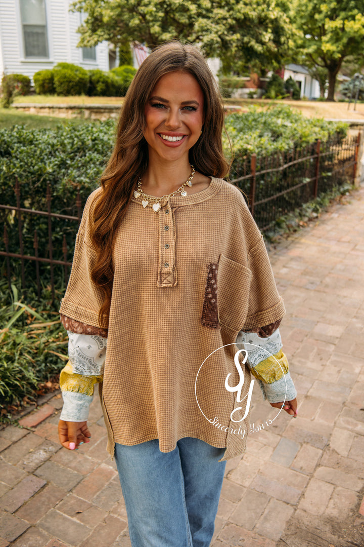 Coffee Date Blouse- Coffee