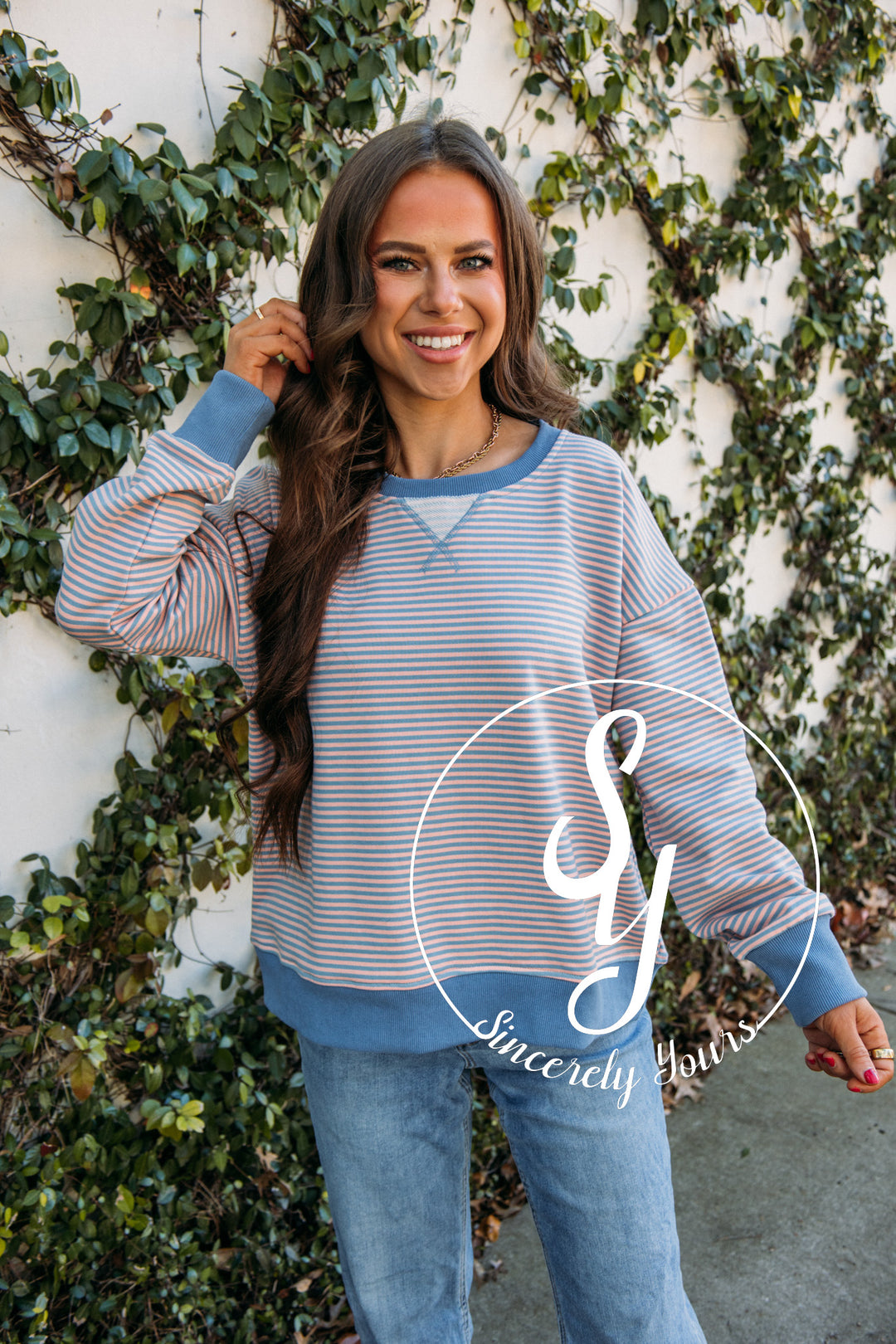 Sweet Charmer Top- Ocean Blue/ Coral