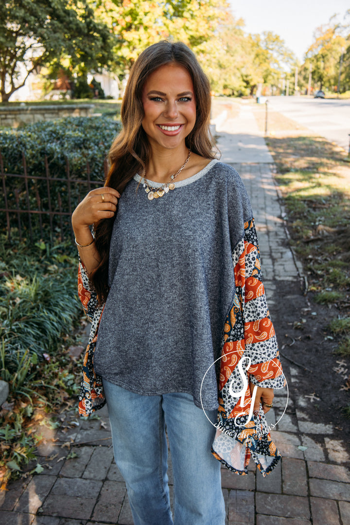 Discovery Moment Top - Denim/Black/Rust
