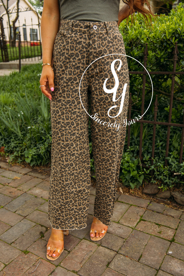 Good Dream Leopard Pants- Mocha