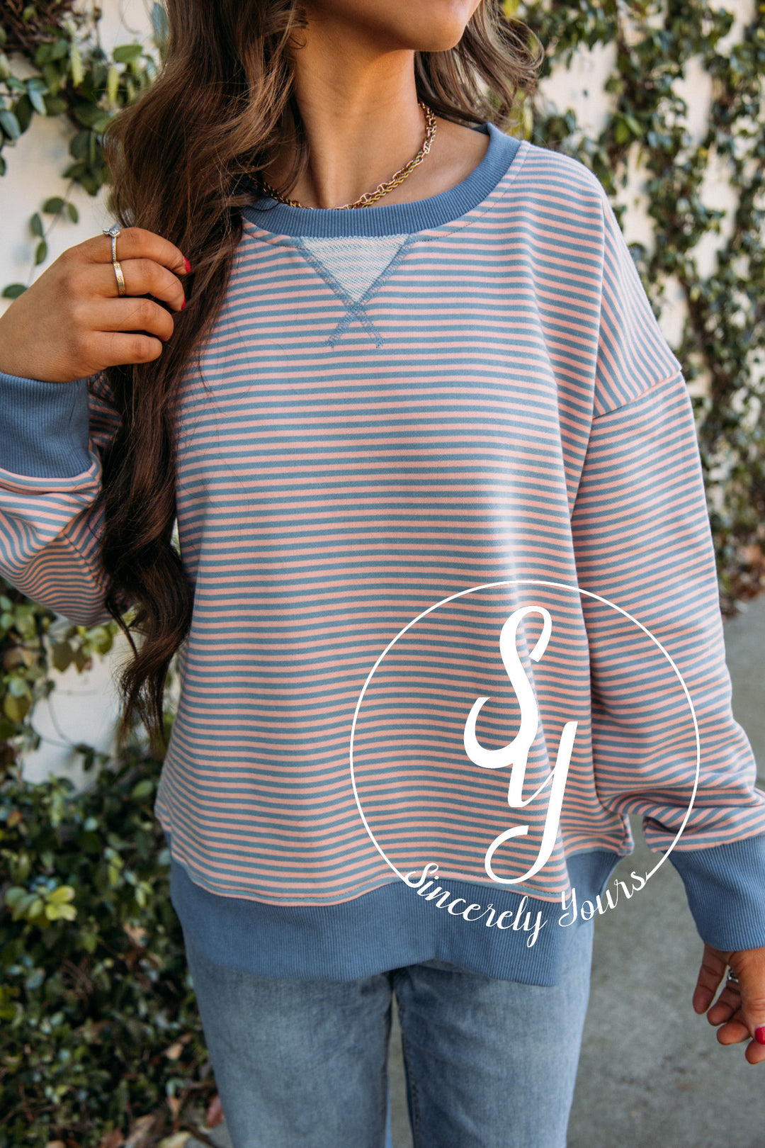 Sweet Charmer Top- Ocean Blue/ Coral