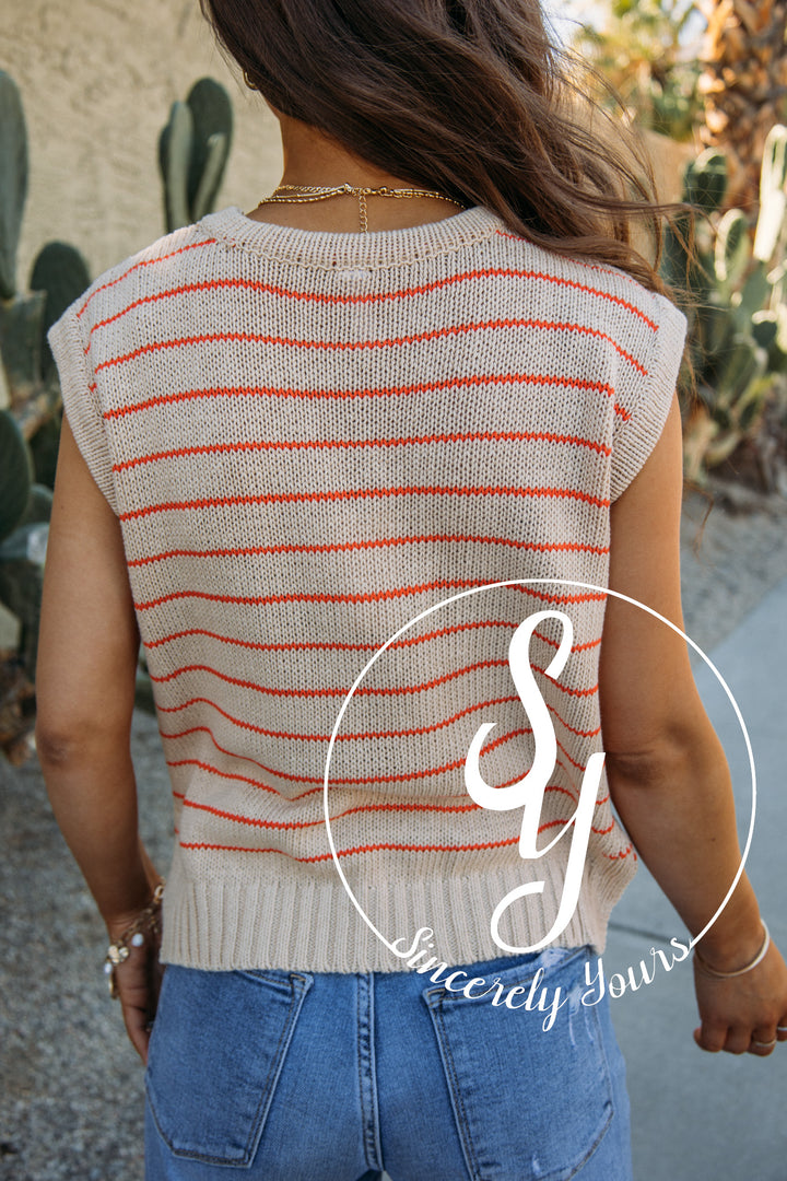 Graceful Life Top- Coral/Taupe