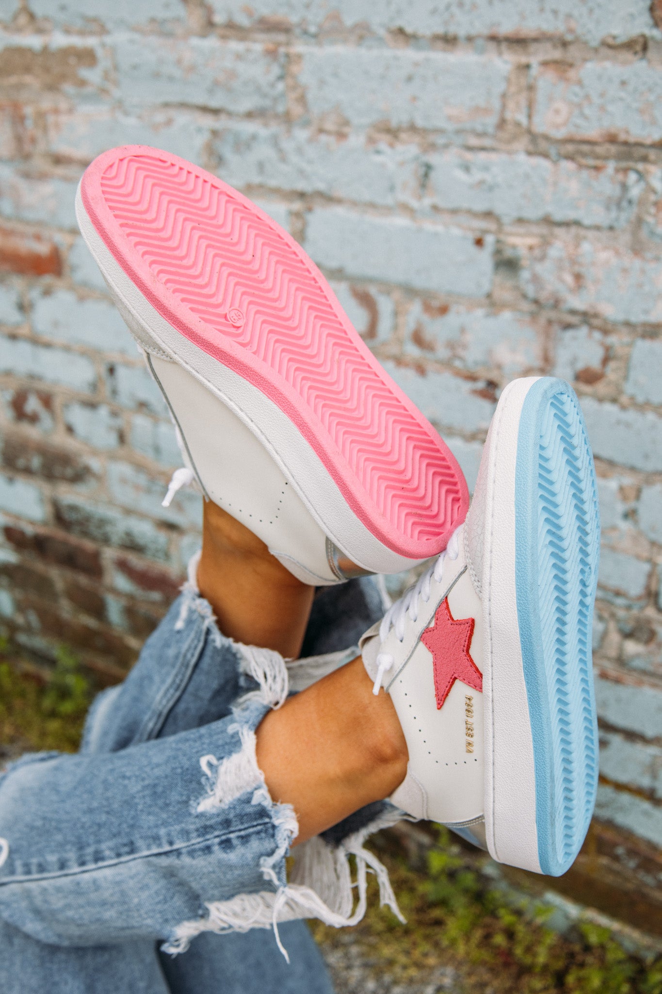 Vintage Havana:  Mismatched Sneaker - Pink/Blue