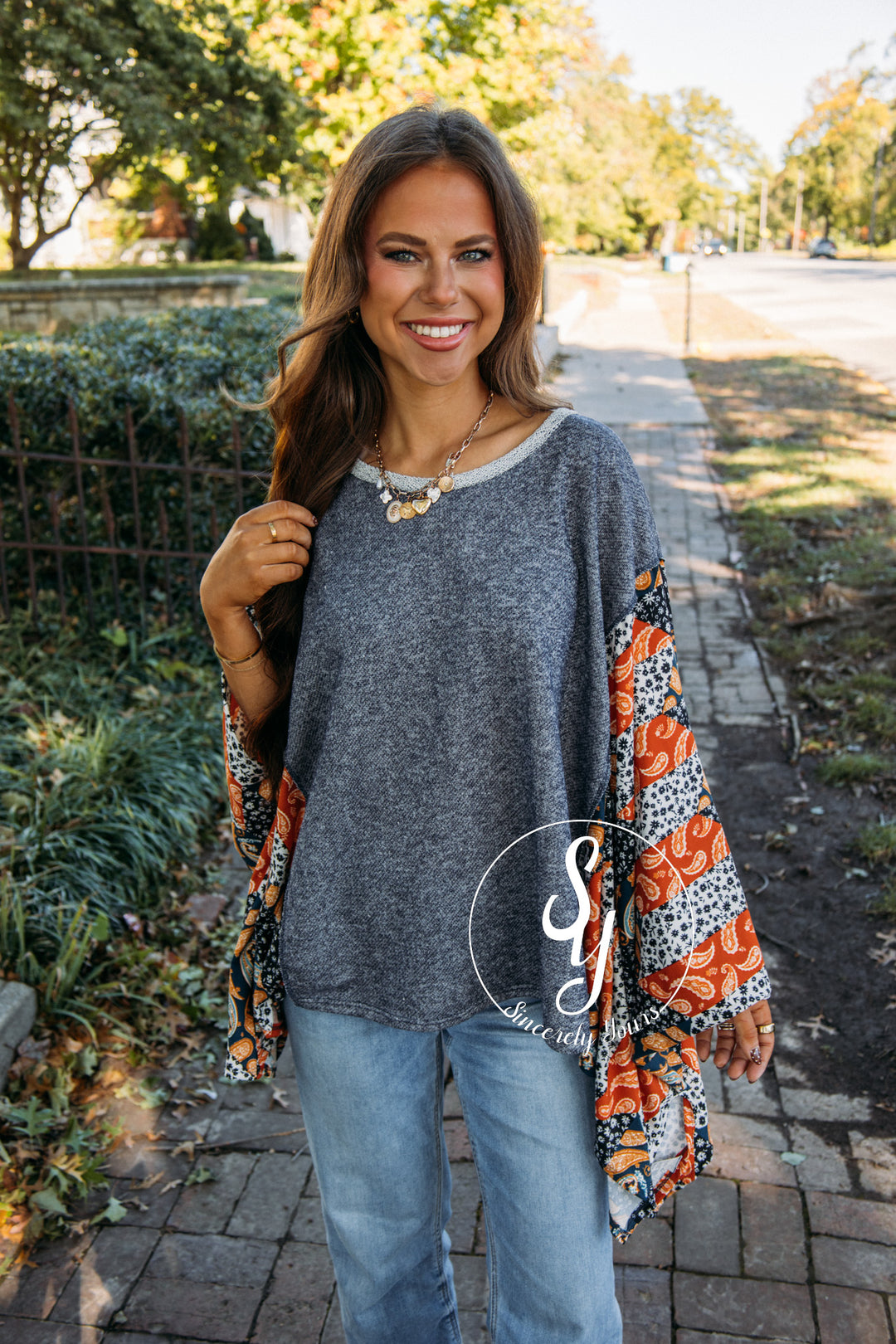 Discovery Moment Top - Denim/Black/Rust