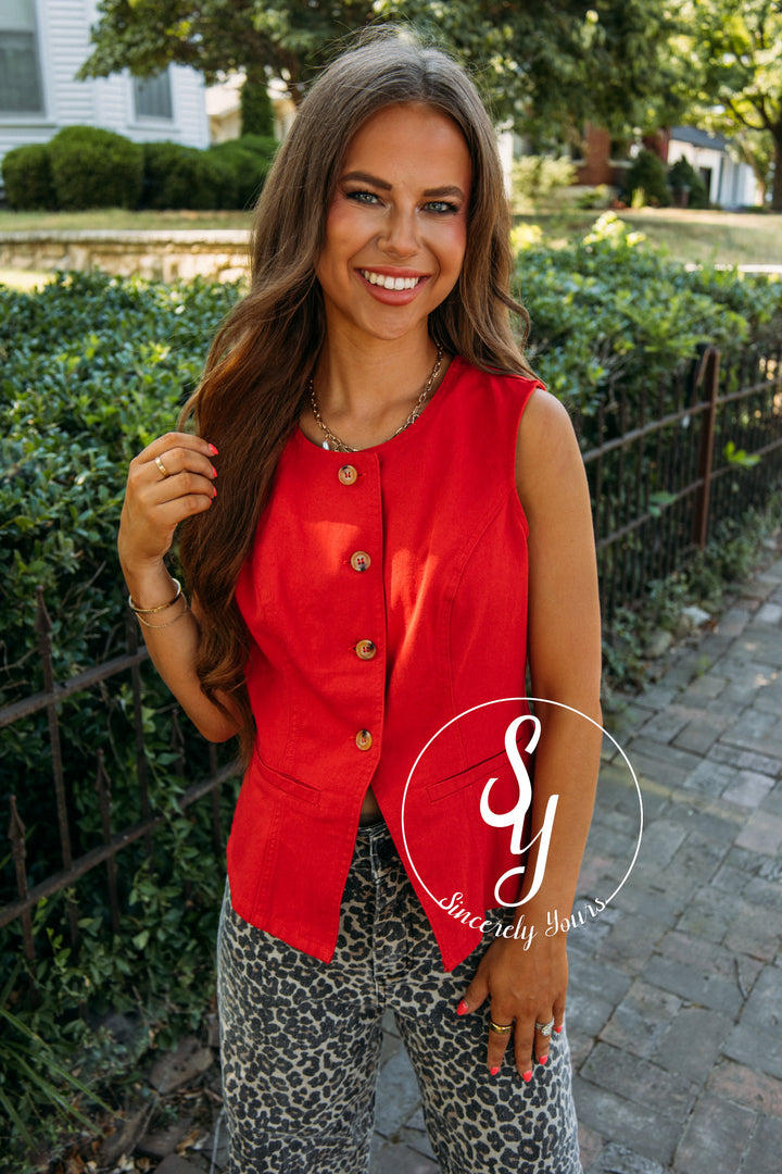 So Charmed Vest- Red