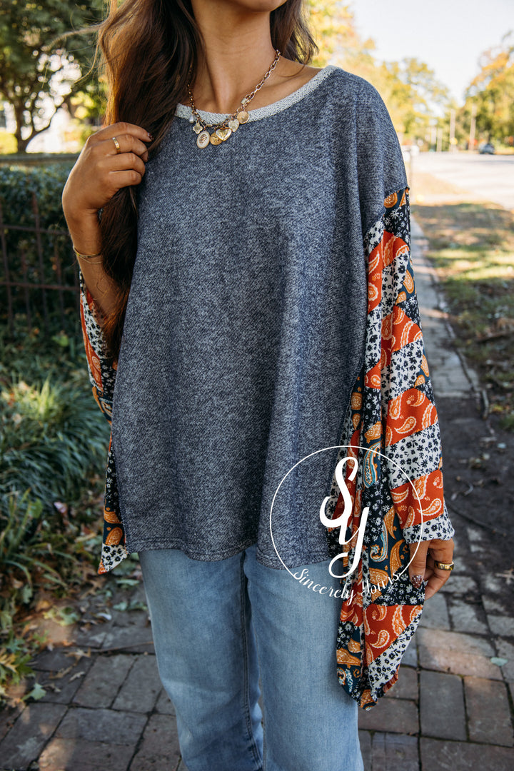 Discovery Moment Top - Denim/Black/Rust