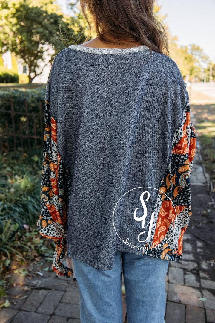 Discovery Moment Top - Denim/Black/Rust