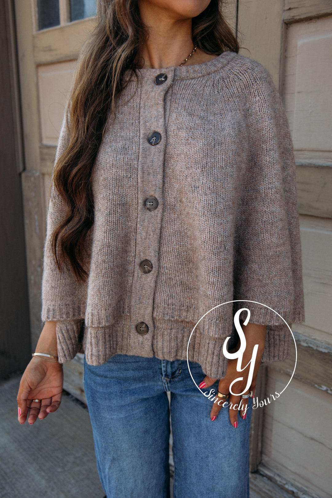 Winter Whimsy Feels Sweater - Taupe