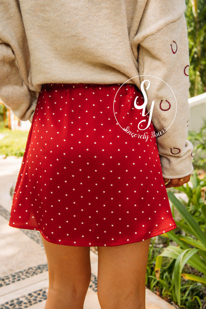 Feeling The Dots Skort - Red