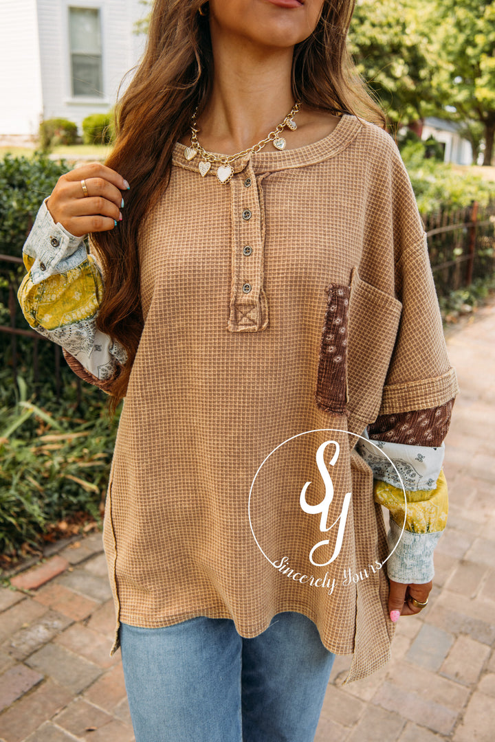Coffee Date Blouse- Coffee
