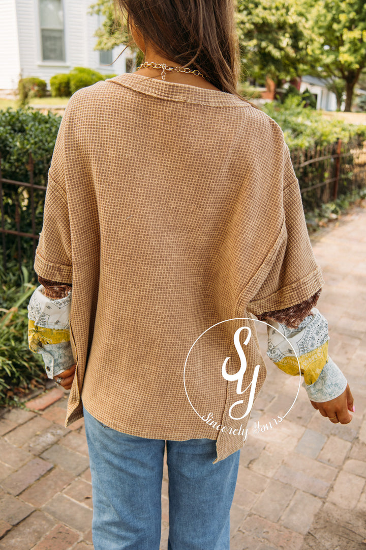 Coffee Date Blouse- Coffee