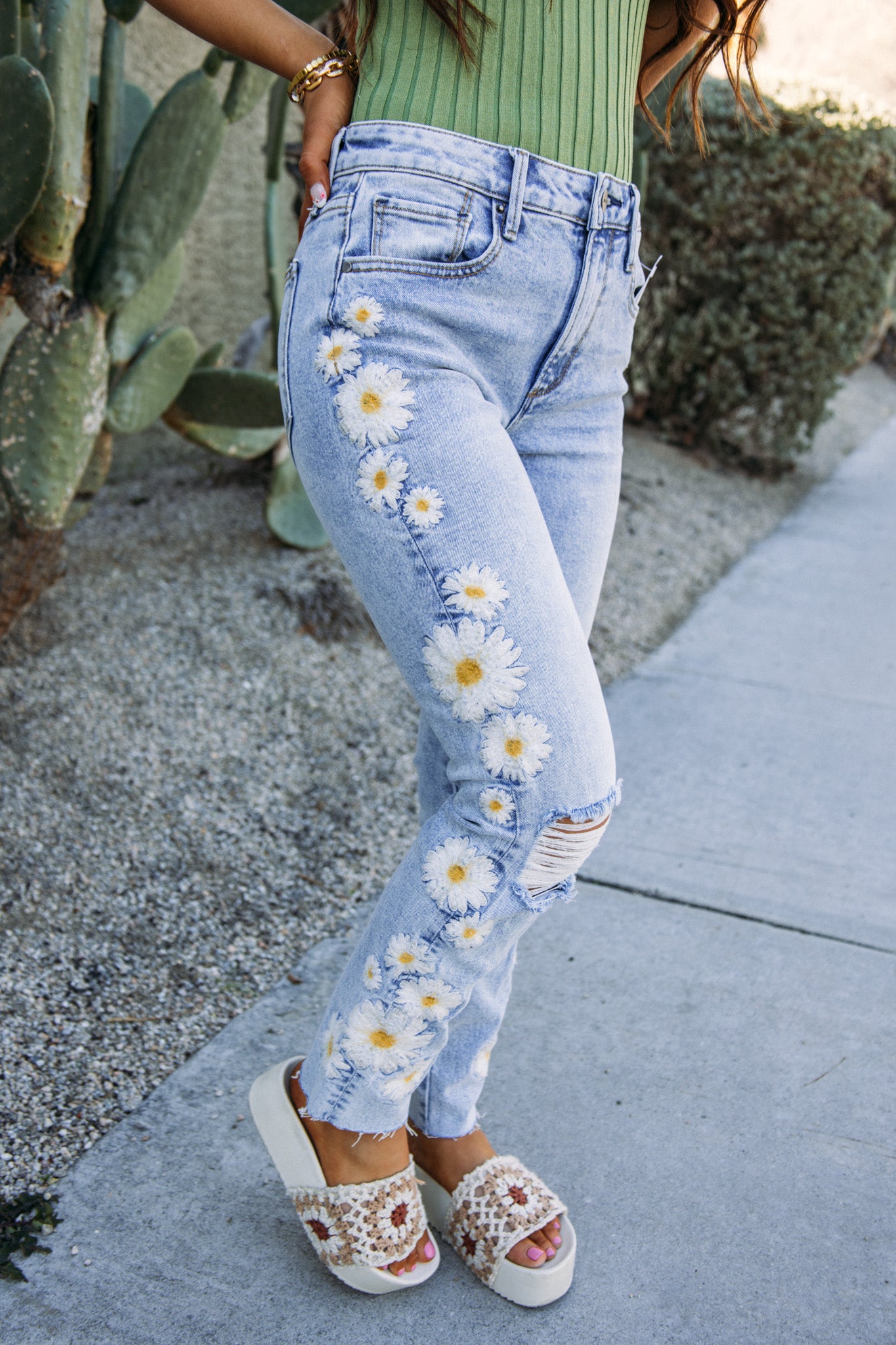 Daisy deals painted jeans