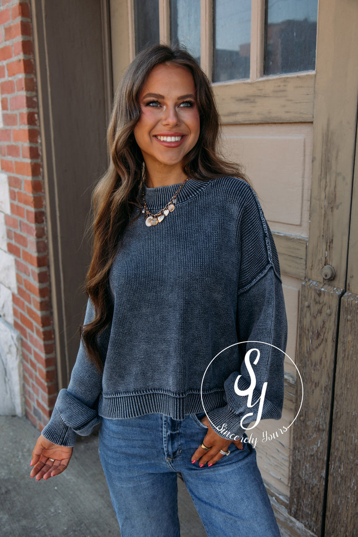 Happiness And Warm Cuddles Sweater - Navy