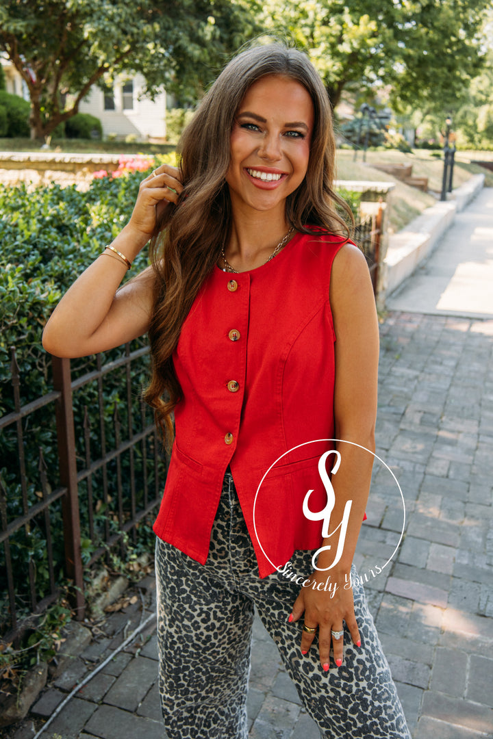 So Charmed Vest- Red