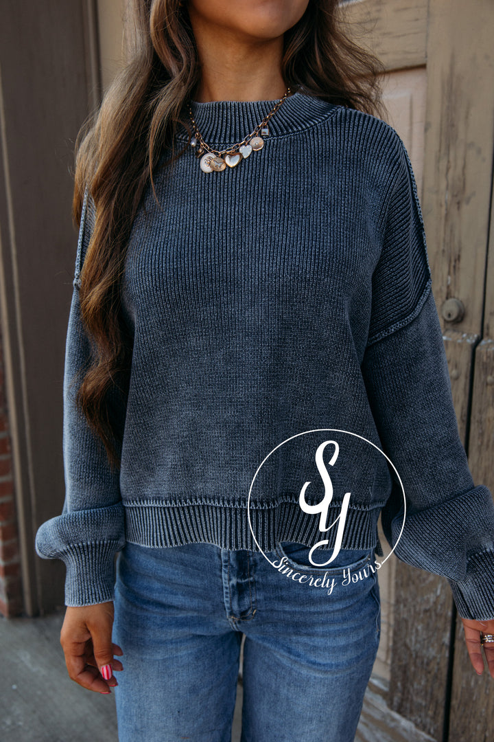 Happiness And Warm Cuddles Sweater - Navy